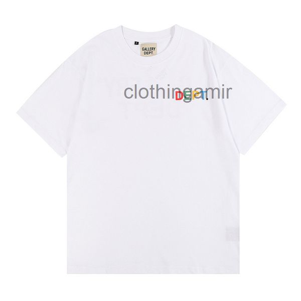 

designer t shirts 2022 gallerydept mens fashion summer seven color letter print round neck loose men's women's short sleeves tee g, White;black