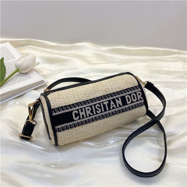 

women's spring and summer woven straw style single oblique span drum 55% off holesale store