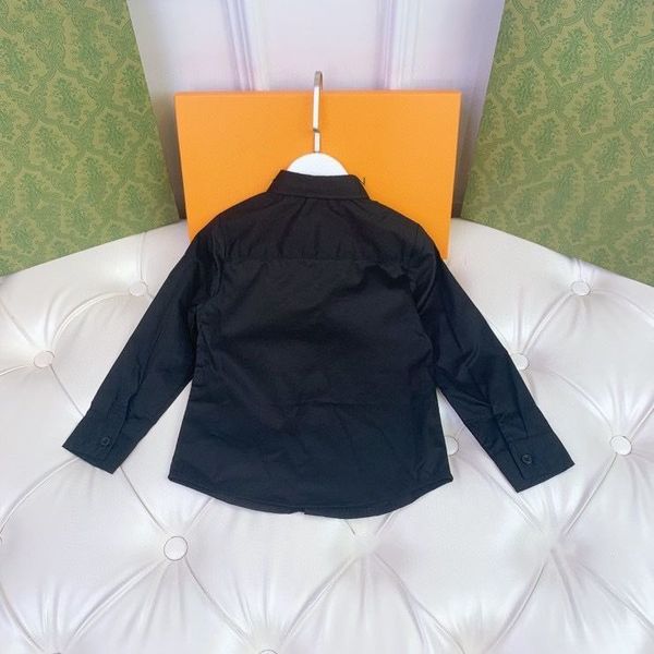 

boy shirts children shirt boys t shirts kids designer clothes long sleeve with letters luxury brand cotton black size 100-150 spring and aut, White;black