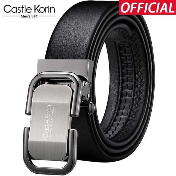 

men's belt real cowhide automatic buckle young people trend alloy buckle genuine belt for men 220415, Black;brown