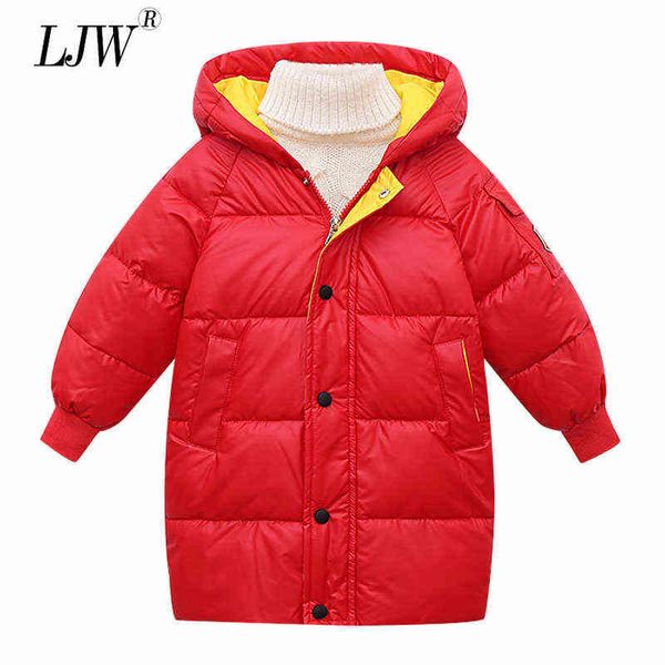 Neue Mädchen Mode Herbst Winter Warme Baumwolle Mantel Kinder Kleidung Lange Kapuze Kragen Gedruckt Baumwolle 4-12 Jahre alt J220718