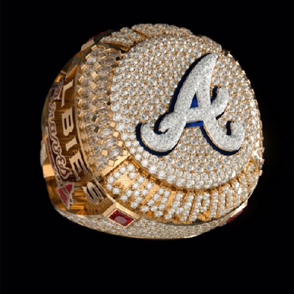

championship ring 2021 2022 world series baseball braves team championship-rings souvenir men fan gift whole size 8-14 no box199r, Golden;silver