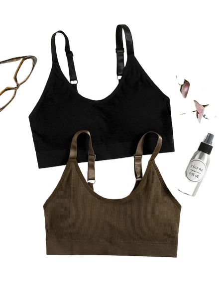 

2pcs medium support seamless solid sports bra l5ml#, Gray