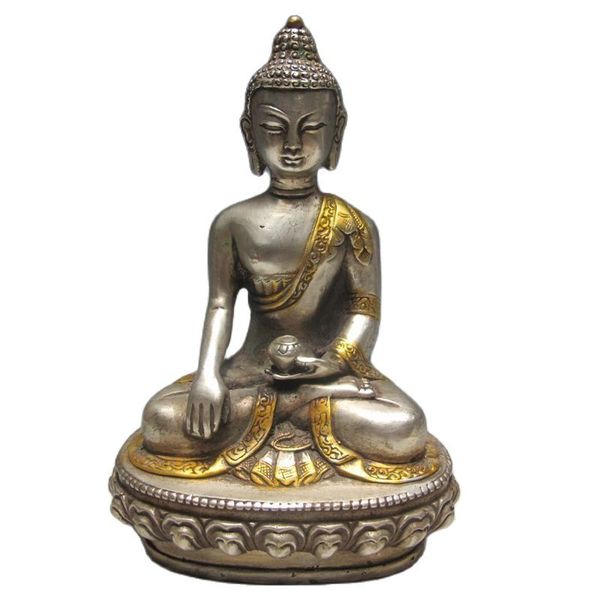 

chinese bronze gilt tibetan buddhist statue, Silver