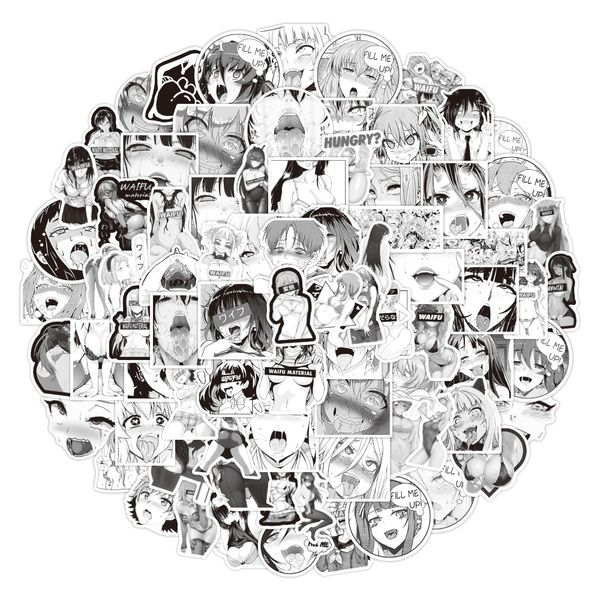 

50pcs anime girls black white manga cartoon stickers otaku waifu phone case diy lapcar notebooks motorcycle bike skateboard decals