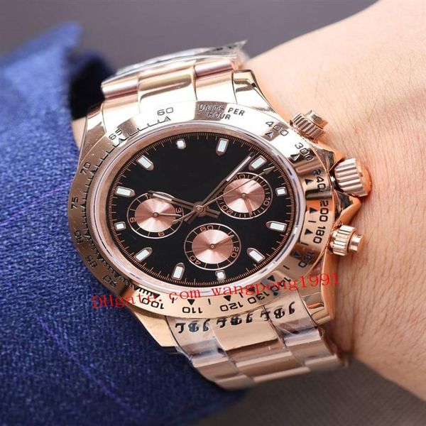 

mens 7750 movement wristwatches 40mm 116508 116505 rose gold sapphire mechanical automatic chronograph watches330p, Slivery;brown