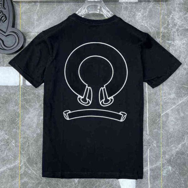 

loose designer classic men's t shirts ch summer short sleeves letter horseshoe sanskrit cross print sweatshirts t-shirts woman tees vsq, White;black