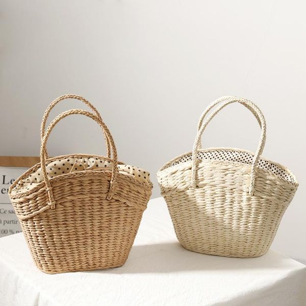 Sacchetti da sera casual cesto rattan wicker wicker woven borse borse estate paglia da spiaggia spalla bali femmina piccole borse da tote 2022evinging