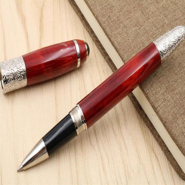 

business office new metal classic princess maple leaf big literary giant luxurious silver red gift rollerball pen271p, Blue;orange