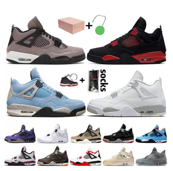 

2022 fashion women mens jumpman 4 basketball shoes 4s taupe haze red thunder university blue white oreo sail trainers sneakers starfish
