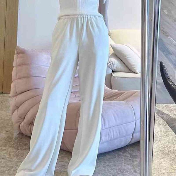 

women's pants capris spring and summer wordofmouth high waist drape feeling mopping modal wide leg pants air casual straight women, Black;white