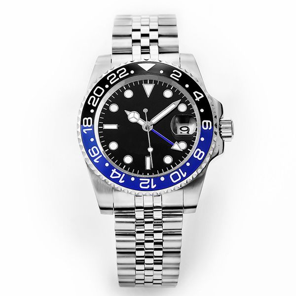

watch mens automatic mechanical 41mm watches stainless steel blue black ceramic bezel sapphire glass super luminous watch montre de luxe gif, Slivery;brown