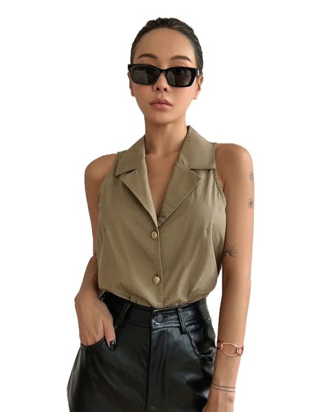 

dazy single breasted vest blazer c3b6#, White