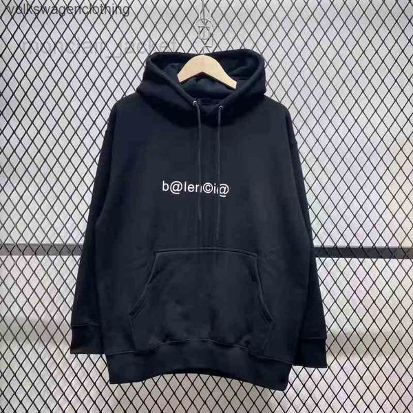 

designer luxury balenciga classic european pure cotton back letter printing pullover hoodie men's hooded coat tracksuits, Black