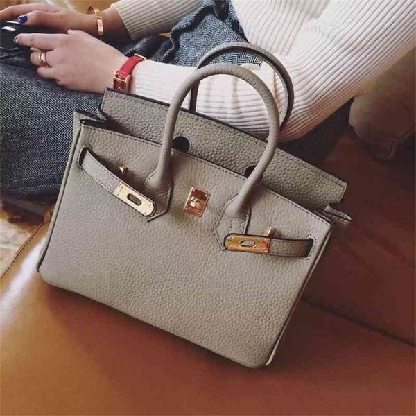 

high version birkins handbags women's designer 2022 leather hand bridal one shoulder messenger litchi wedding platinum bag