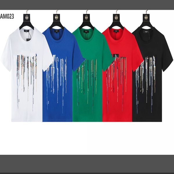 

22ss new amirs women's and men's designer t shirts printed fashion man t-shirt cotton casual tees short sleeve luxury hip hop stre, Black;green