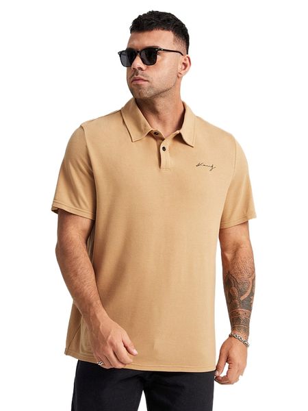 

extended sizes men letter graphic polo shirt t0ha#, White;black