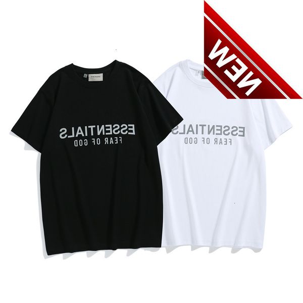 

new summer essentials reflective letter short sleeve t-shirt men's fog fashion brand co branded printed round neck women's, White;black