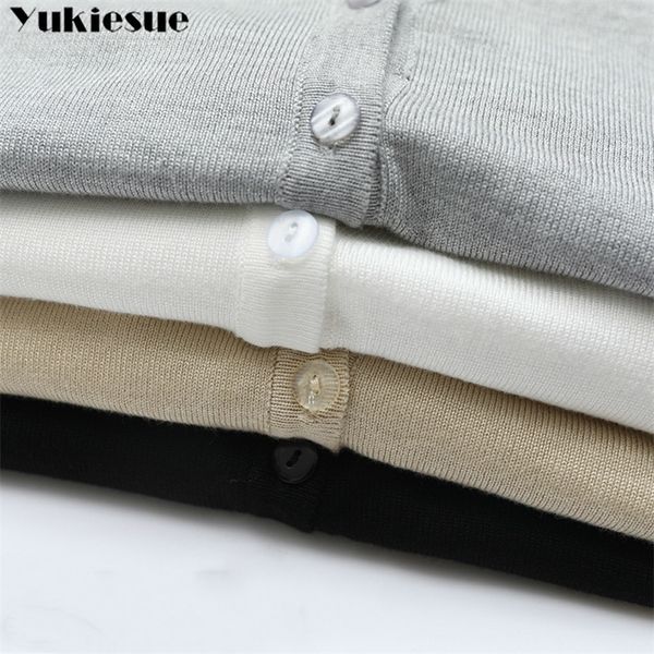 

new spring autumn women cardigans sweater fashion slim ladies knitted sweater female casual v neck sweaters pull femme 210412, White;black