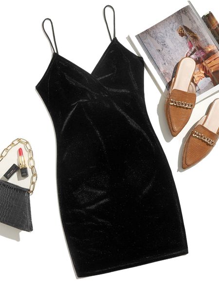 

solid velvet bodycon dress f58u#, Black;gray