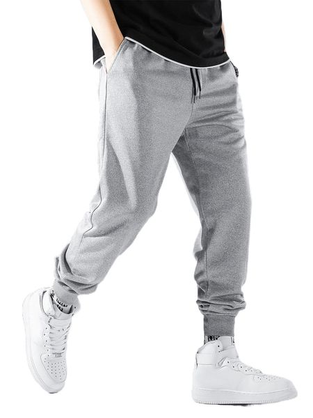 

men letter graphic drawstring waist sweatpants s7cb#, Black