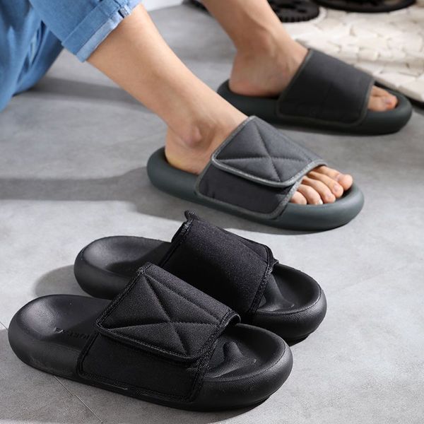 

slippers men comfortable soft bottom indoor quiet outdoor personality versatile leisure shopping beach sandals, Black
