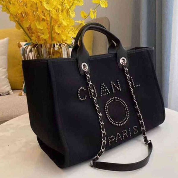 

designer classic brand ch beach bags canvas pearl evening bag luxury portable shopping large capacity handbag women handbags label backpack