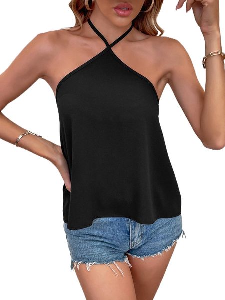 

tie backless halter j0db#, White