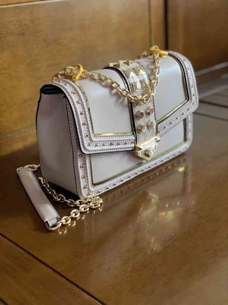 

2022 buckle busins commuting bag with cover leather small soft surface zipper hidden chain women's gold rhinestone clutch luxury handba