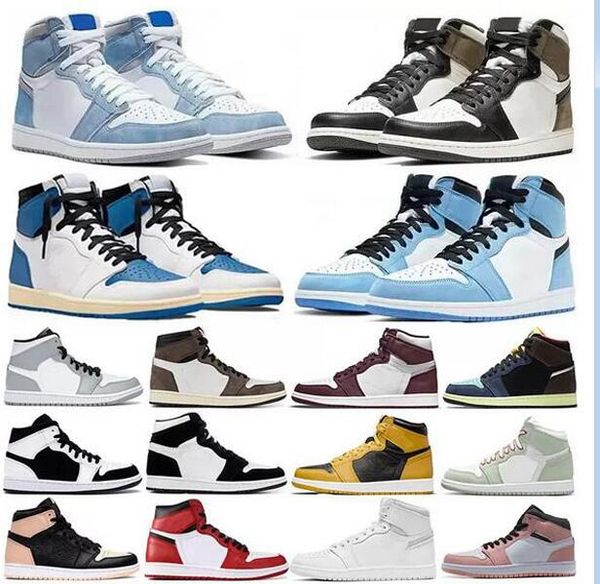 

jumpman fragment electro orange basketball shoes 1s 1 hype royal university blue dark mocha pollen twist men sports women sneakers trainers, Black