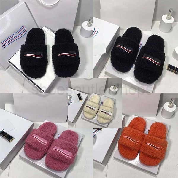 

sandals slippers designer ladies fashion comfortable wool slippers classic black and white beautiful exquisite eu35-eu40