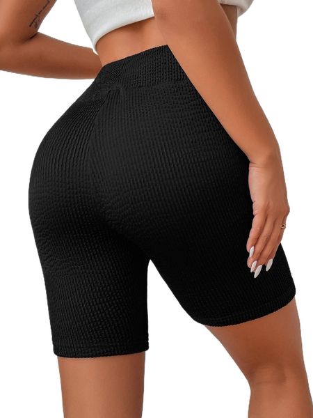

wide waistband biker shorts 67t9#, White;black