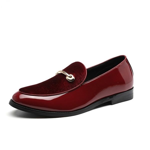 

fashion pointed toe dress shoes men loafers patent leather oxford shoes for men formal mariage wedding shoes zapatos hombre 220813, Black