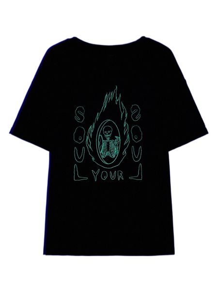 

x ghofur reflective halloween print tee w5jq#, White