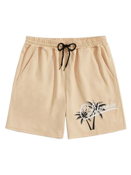 

romwe guys letter tropical graphic drawstring shorts o4qv#, White;black