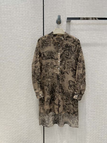 

22 early autumn holiday hazelnut animal ruyi print shirt, Black;gray