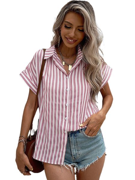 

striped print dolman sleeve blouse c2sz#, White