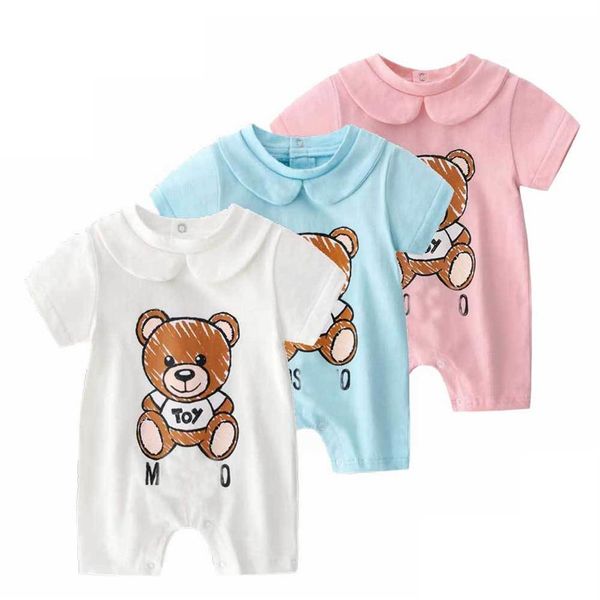 

ins baby brand clothes baby  toy bear romper new cotton newborn baby girls boy toddler robes kids designer clothes infant jum221g, Blue