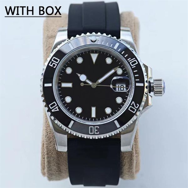 

mens automatic mechanical ceramics watches 40mm full stainless steel rubber strap swimming wristwatches sapphire luminous watch mo268u, Slivery;brown