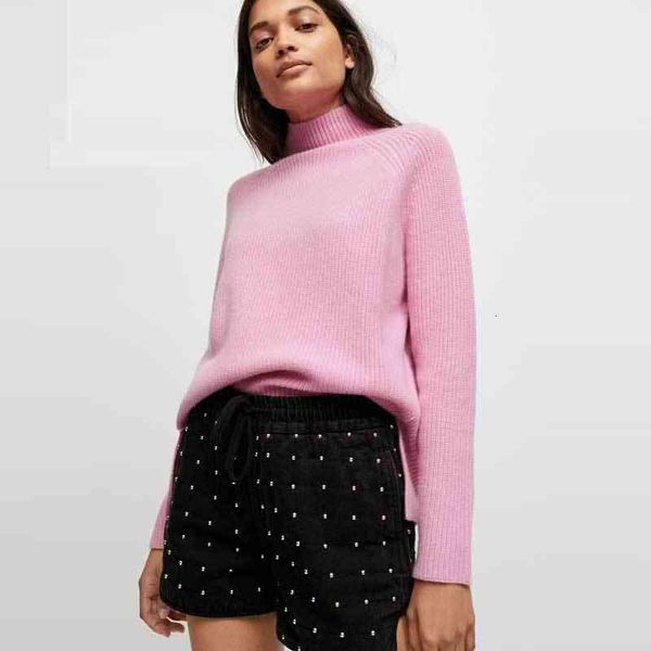 

women's knits & tees fadan  family autumn and winter women's clothing cherry powder loose comfortable st collar knit top, White