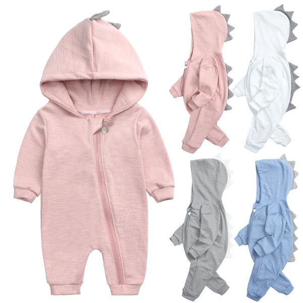 Macacão de bebê recém-nascido, infantil, meninos, meninas, dinossauro, macacão com capuz, roupas macias e fofas, roupas para meninos, de 3 a 6 meses