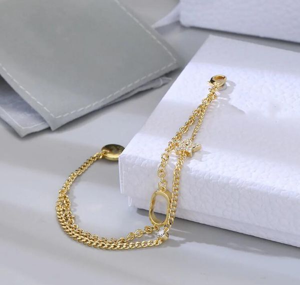 

love charm bague homme fashion men woman diamond moissanite rings engagement ring d letter star bracelet or necklace girl original packaging, Golden;silver