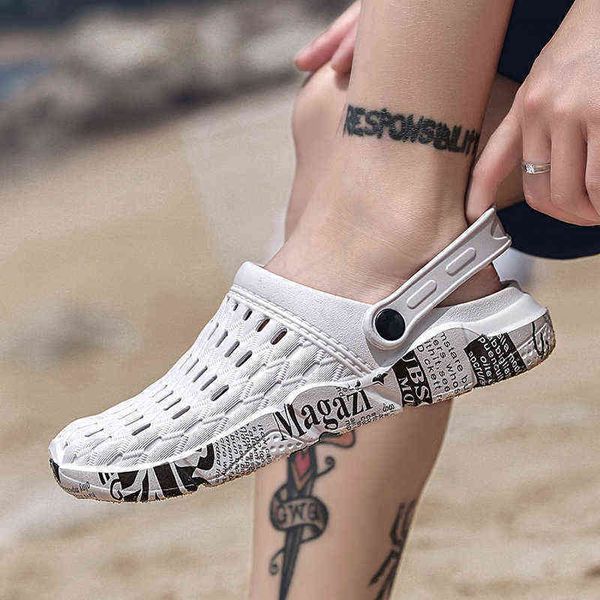 

sandals summer men women slippers outdoor massage clogs male indoor slides home garden shoes lover beach sandals 46 220623, Black