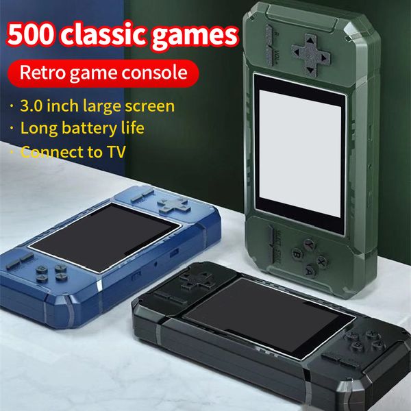 Retro-Mini-Handheld-Spielekonsole 520 Classic 3,0-Zoll-HD-LCD-Bildschirm S8 Tragbare Spielespieler unterstützen Dual-Play-Verbindung zum Fernseher, ideales Geschenk für Kinder, Erwachsene, Freunde, Liebhaber