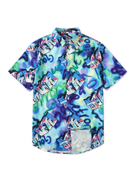 

romwe anime guys letter print shirt v1ki#, White;black