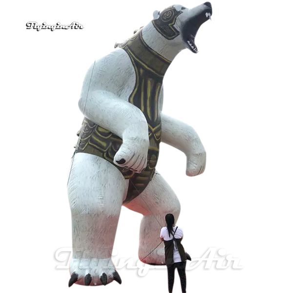 Gigante Inflável Urso Fighter Volibear Balão 6m Cartoon Animal Mascot Air soprar urso polar para decoração de parque