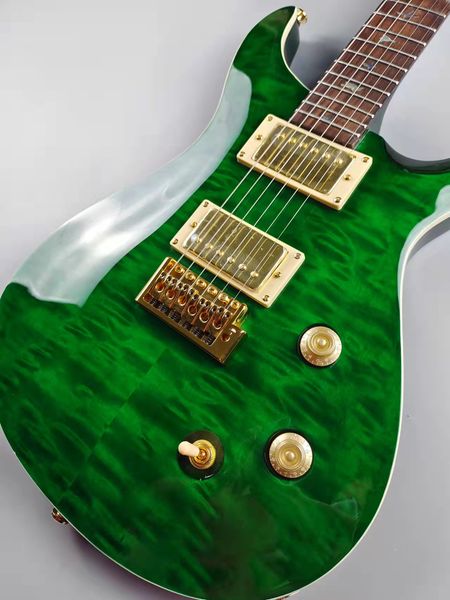 

green big flower prs, the body is a piece of wood, in stock