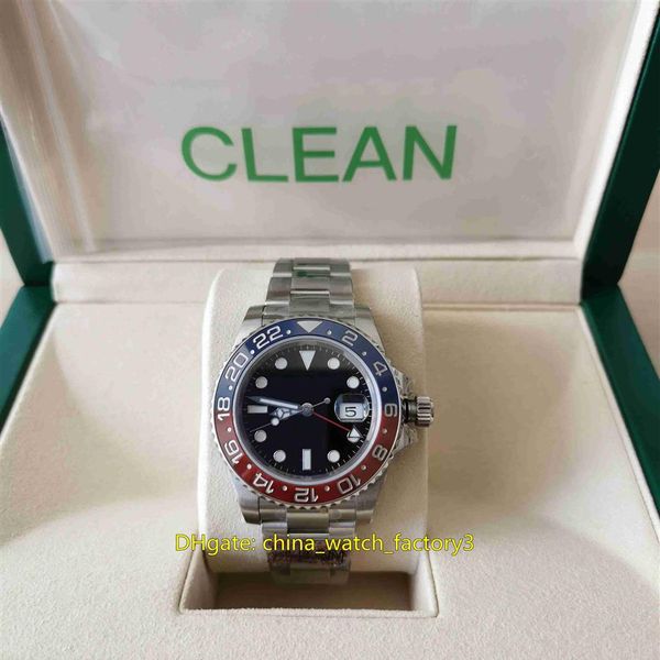 

clean maker super mens watch 40mm gmt batman 116719 blro black dial waterproof pepsi ceramic cal 3186 movement mechanical automati2534, Slivery;brown