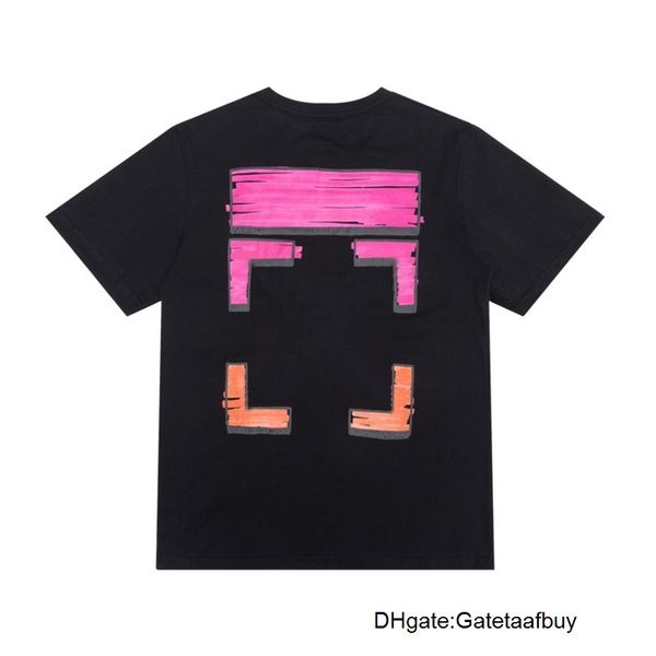 

mens designer fashion offs classic t shirts brand cotton luxury short sleeves tees back adhesive strip arrow t-shirts women black shirt, White;black