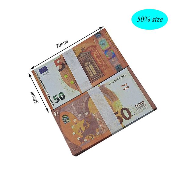 PROP WholeSalees Copia di denaro 10 20 50 100 200 500 500 NOTE di denaro falso FAUX BILLET Euro Play Collection Regali 100pcs/Pacchetto 0 0 0 0 0PCS/PACCHE